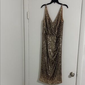 Elegant Gold Sequin Dress